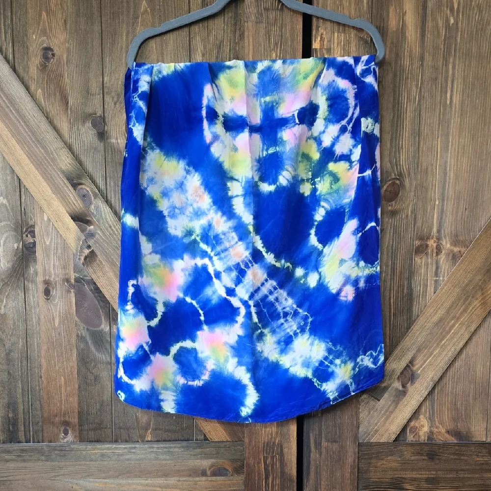 Vibrant Tie-Dye Silk Scarf